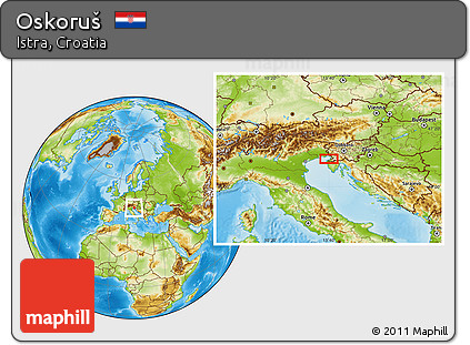 Physical Location Map of Oskoruš