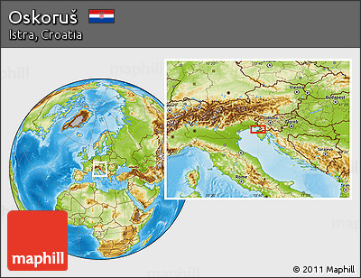 Physical Location Map of Oskoruš