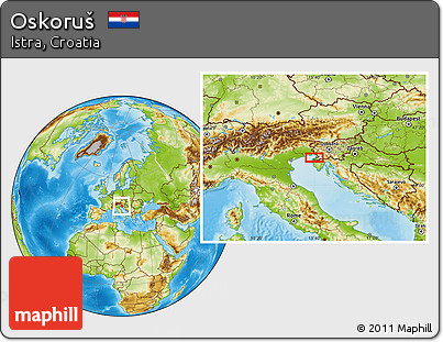 Physical Location Map of Oskoruš