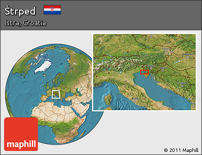 Satellite Location Map of Štrped