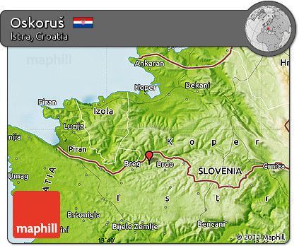 Physical Map of Oskoruš