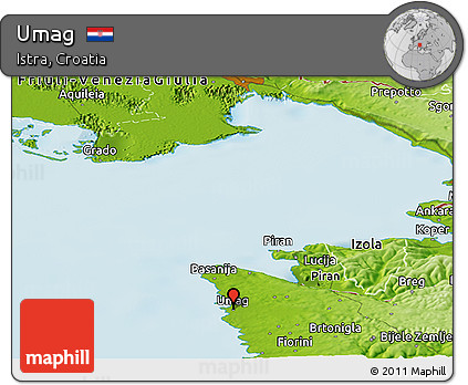 Physical Panoramic Map of Umag