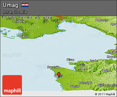 Physical Panoramic Map of Umag