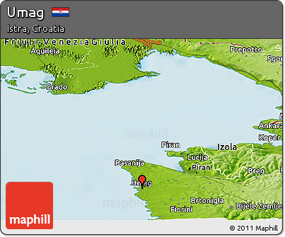 Physical Panoramic Map of Umag