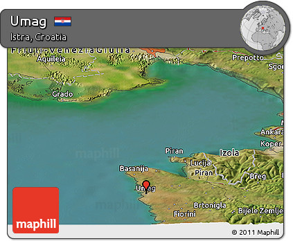 Satellite Panoramic Map of Umag