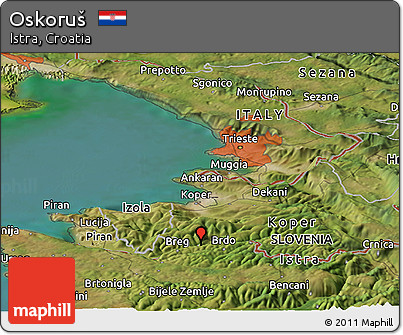 Satellite Panoramic Map of Oskoruš