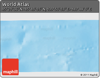 Physical 3D Map of the Area around 45° 35' 46" N, 140° 19' 29" E