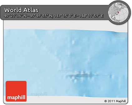 Physical 3D Map of the Area around 45° 35' 46" N, 143° 43' 29" E