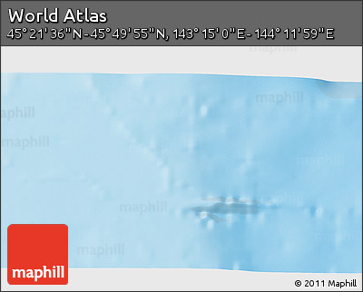Physical 3D Map of the Area around 45° 35' 46" N, 143° 43' 29" E