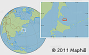 Savanna Style Location Map of the area around 45° 35' 46" N, 143° 43' 29" E
