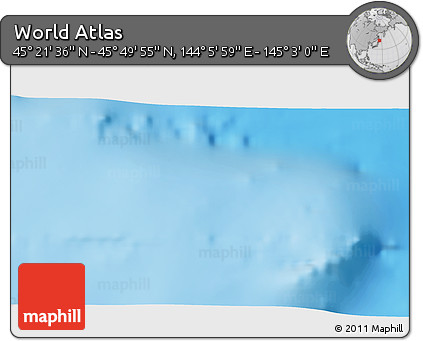 Physical 3D Map of the Area around 45° 35' 46" N, 144° 34' 29" E