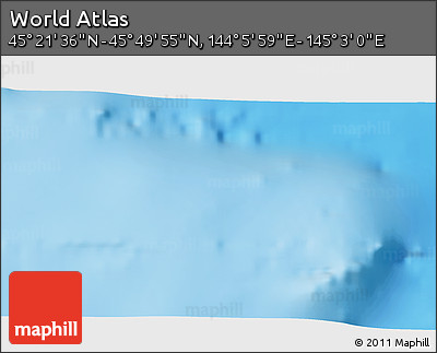 Physical 3D Map of the Area around 45° 35' 46" N, 144° 34' 29" E