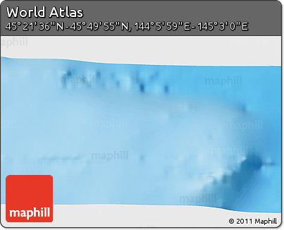 Physical 3D Map of the Area around 45° 35' 46" N, 144° 34' 29" E