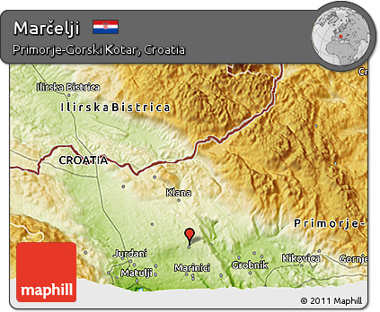 Physical 3D Map of Marčelji