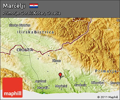 Physical 3D Map of Marčelji