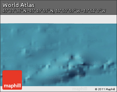 Satellite 3D Map of the Area around 45° 35' 46" N, 14° 22' 30" W