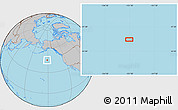 Gray Location Map of the area around 45° 35' 46" N, 151° 13' 29" W