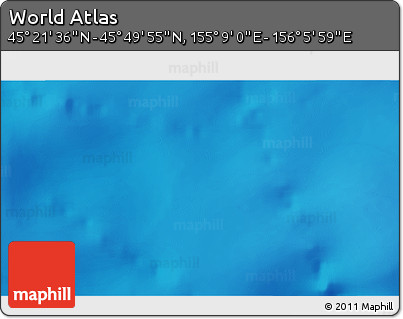 Physical 3D Map of the Area around 45° 35' 46" N, 155° 37' 30" E