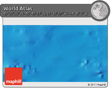 Physical 3D Map of the Area around 45° 35' 46" N, 15° 13' 29" W