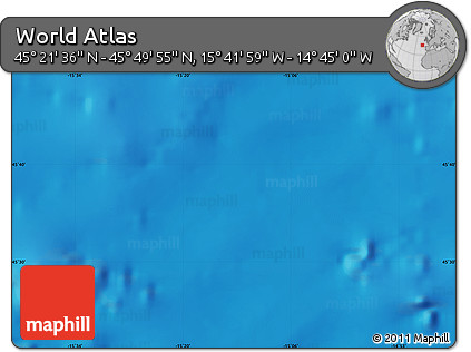 Physical Map of the Area around 45° 35' 46" N, 15° 13' 29" W