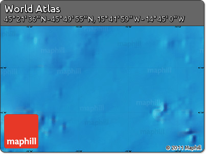 Physical Map of the Area around 45° 35' 46" N, 15° 13' 29" W