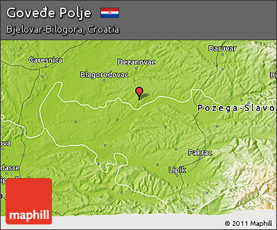 Physical 3D Map of Goveđe Polje