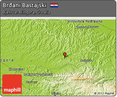 Physical 3D Map of Brđani Bastajski