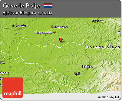 Physical 3D Map of Goveđe Polje