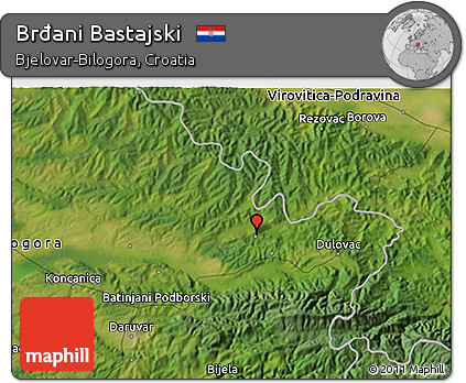 Satellite 3D Map of Brđani Bastajski