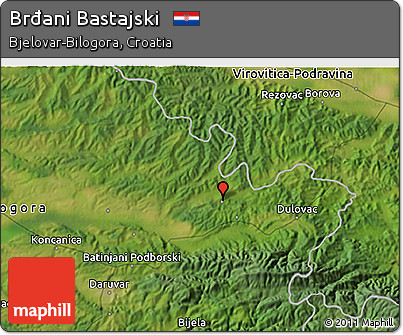 Satellite 3D Map of Brđani Bastajski