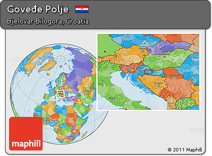 Political Location Map of Goveđe Polje