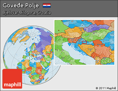Political Location Map of Goveđe Polje