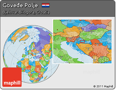 Political Location Map of Goveđe Polje