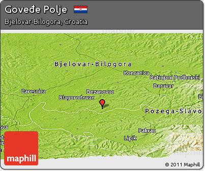 Physical Panoramic Map of Goveđe Polje