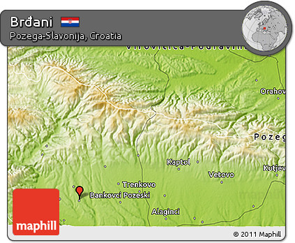 Physical 3D Map of Brđani