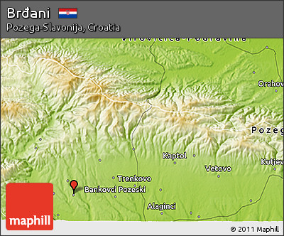 Physical 3D Map of Brđani