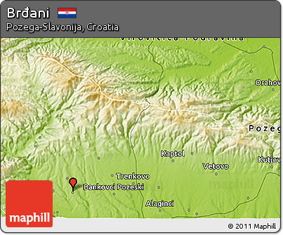 Physical 3D Map of Brđani