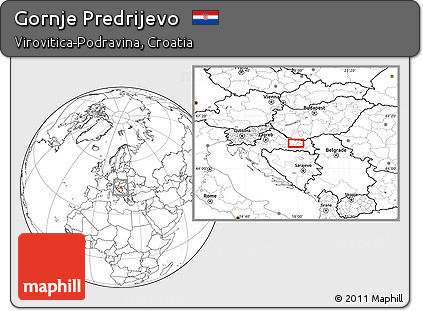 Blank Location Map of Gornje Predrijevo