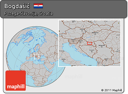 Gray Location Map of Bogdašić