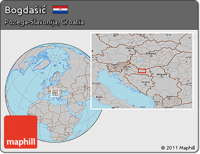 Gray Location Map of Bogdašić