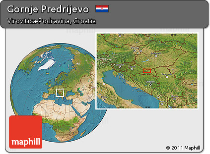 Satellite Location Map of Gornje Predrijevo