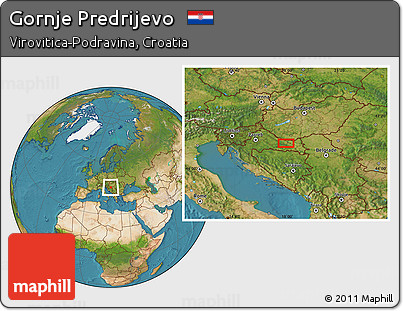 Satellite Location Map of Gornje Predrijevo