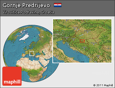 Satellite Location Map of Gornje Predrijevo