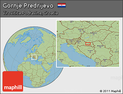Savanna Style Location Map of Gornje Predrijevo