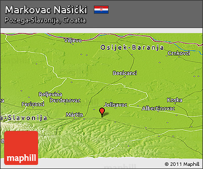 Physical Panoramic Map of Markovac Našički