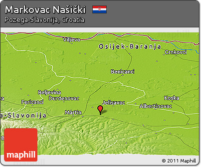 Physical Panoramic Map of Markovac Našički