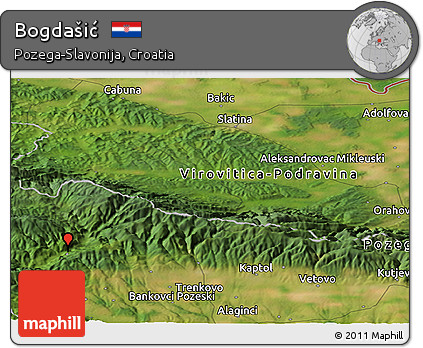 Satellite Panoramic Map of Bogdašić