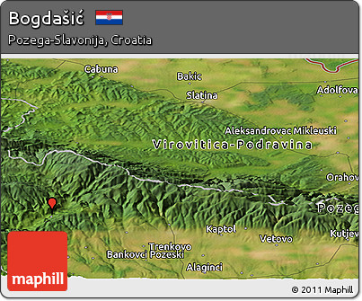 Satellite Panoramic Map of Bogdašić