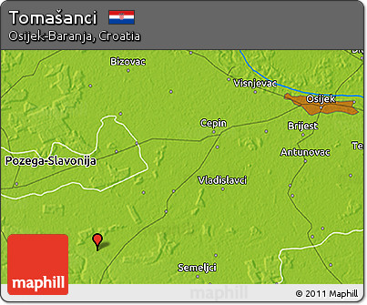 Physical 3D Map of Tomašanci