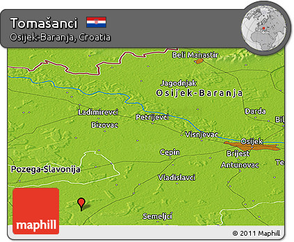 Physical Panoramic Map of Tomašanci